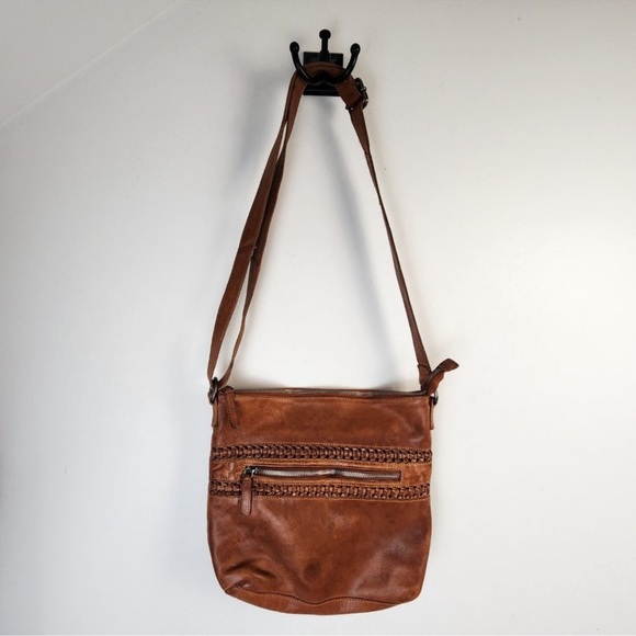 Vilenca Holland Leather Woven Shoulder Bag Adjustable Strap Tote - Picture 2 of 7